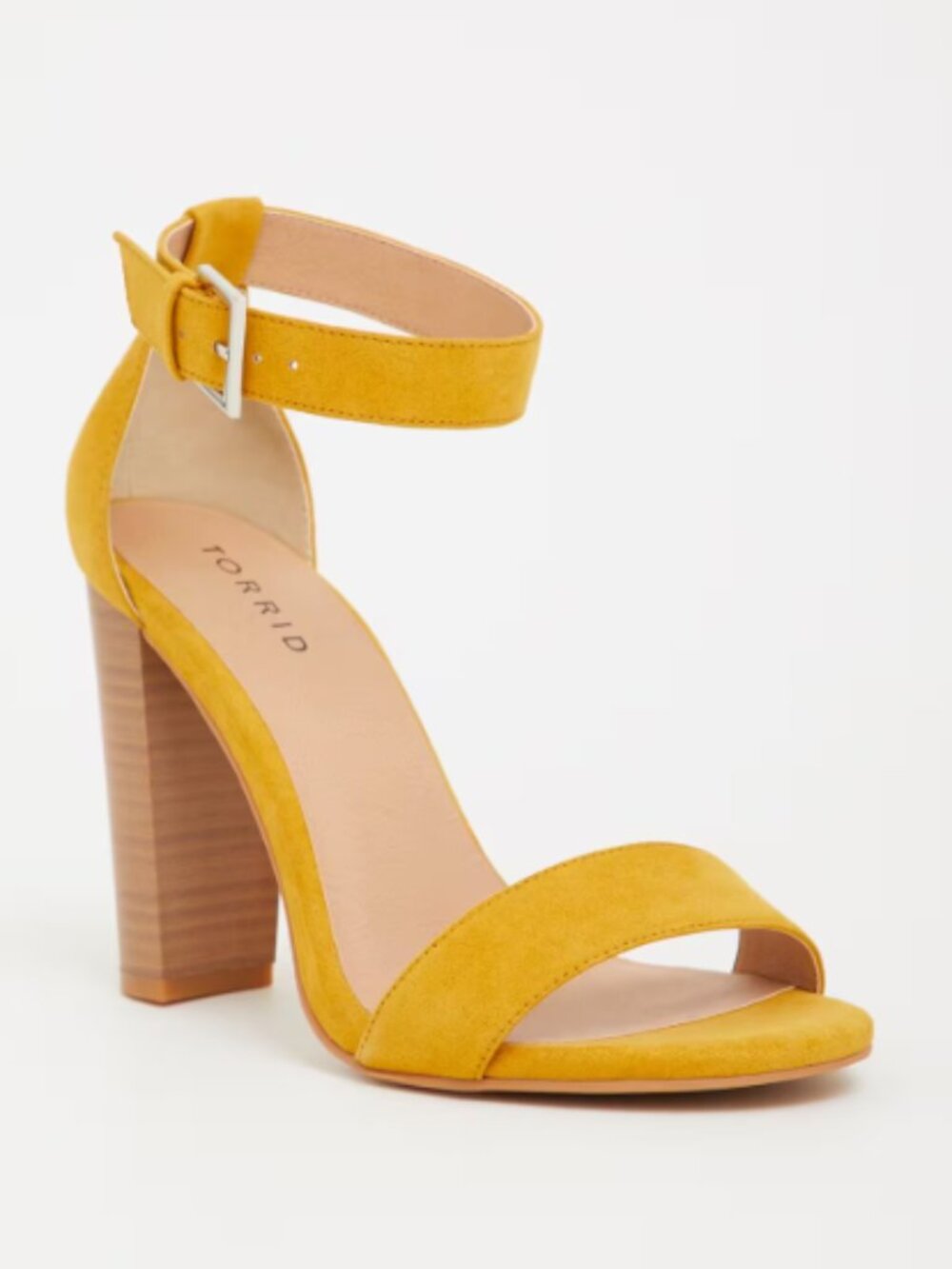 Torrid Two Strap Tapered Heel Sandal Yellow/Gold Size 11